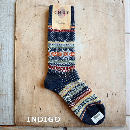 CHUP(チュプ) "HANSKER(ハンスカー)" ウォッシャブルウールソックス(4色×2サイズ) 【2025-26年秋冬☆数量限定生産 日本製 再入荷無し 丈夫 適度な厚み フェアアイル柄 ノルディック柄 ナバホ柄】