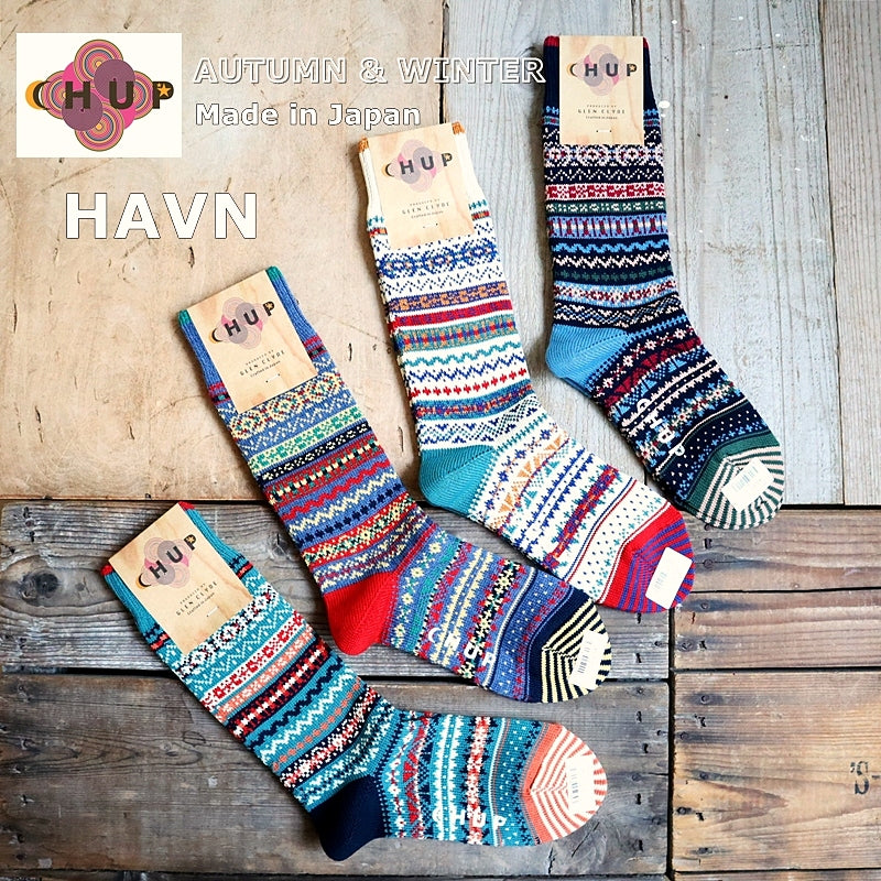 CHUP(チュプ) "HAVN(ハウン)" ソックス(4色 × 2サイズ) 【2025-26年秋冬☆数量限定生産 日本製 再入荷無し 丈夫 適度な厚み フェアアイル柄 ノルディック柄 ナバホ柄】