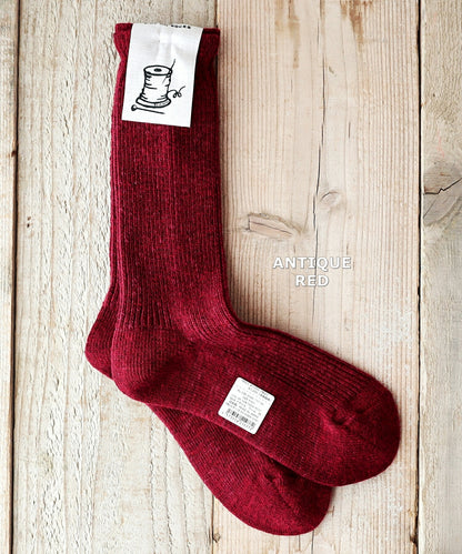 Put on socks(プットオンソックス)"Hazel"ヘーゼル ウールミックス ソックス(4 COLOR)【2024-25年秋冬新作☆数量限定生産！】【ウールMIX糸 コットンスラブ 長めの丈 暖か】【日本製】