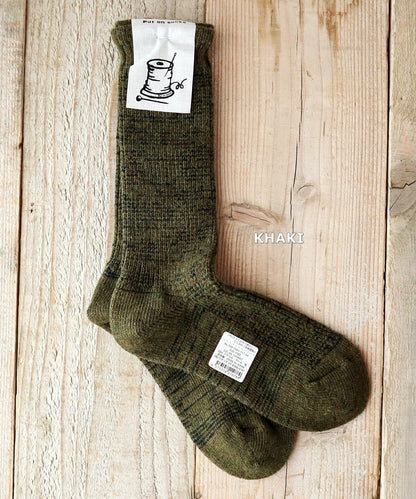 Put on socks(プットオンソックス)"Hazel"ヘーゼル ウールミックス ソックス(4 COLOR)【2024-25年秋冬新作☆数量限定生産！】【ウールMIX糸 コットンスラブ 長めの丈 暖か】【日本製】