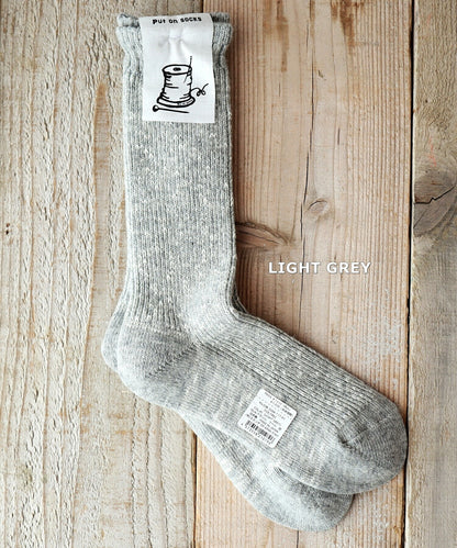 Put on socks(プットオンソックス)"Hazel"ヘーゼル ウールミックス ソックス(4 COLOR)【2024-25年秋冬新作☆数量限定生産！】【ウールMIX糸 コットンスラブ 長めの丈 暖か】【日本製】