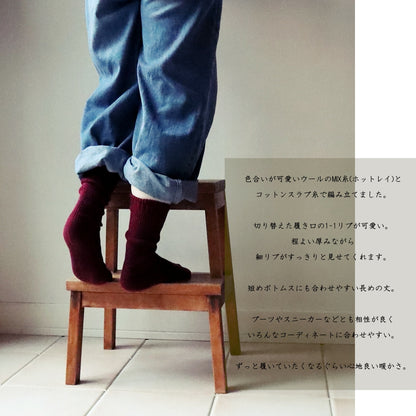 Put on socks(プットオンソックス)"Hazel"ヘーゼル ウールコットンミックスソックス(6 COLOR)【東レ ホットレイ コットンスラブ 秋冬☆数量限定生産 日本製 MADE IN JAPAN】