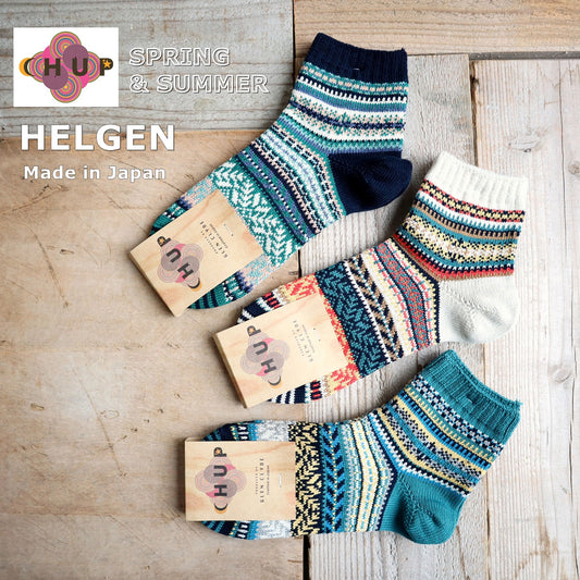 CHUP(チュプ) "HELGEN(ヘルゲン)" ソックス(3色×2サイズ) 2026年春夏 数量限定生産 日本製 再入荷無し 丈夫 適度な厚み オーガニックコットン 中厚ソックス フェアアイル柄 ノルディック柄 ナバホ柄【追跡メール便送料無料】