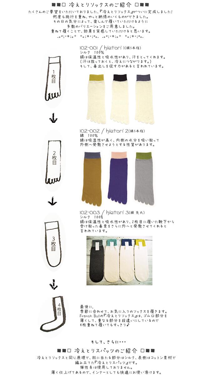 French Bull(フレンチブル)No.104-012"冷えとり"ソックス(2番目に履く靴下 hietori-02 wool★)【毛100％ 】【5本指ソックス】【日本製】【冷えとり 重ね履き ウール靴下 】