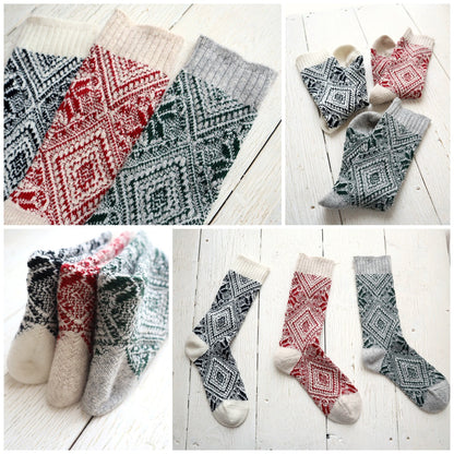 Jake(ジェイク)【Men's レディース大きめ】French Bull フレンチブル No.09-0232 メンズ ヒンメリソックス(3色)【靴下 日本製 2025-26年秋冬 オーナメントのヒンメリをイメージ ジャガード編み 防縮ウール 贈り物】