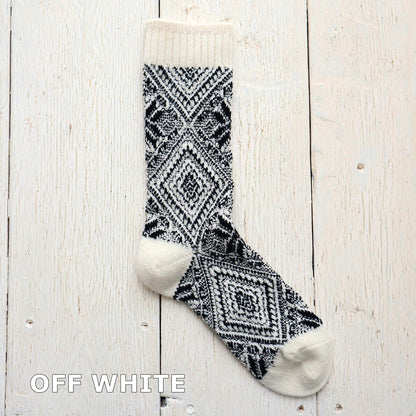 French Bull(フレンチブル)No.01-0332 ヒンメリソックス(3色)【レディース 靴下 日本製 2025-26年秋冬 オーナメントのヒンメリをイメージ ジャガード編み 防縮ウール 贈り物】