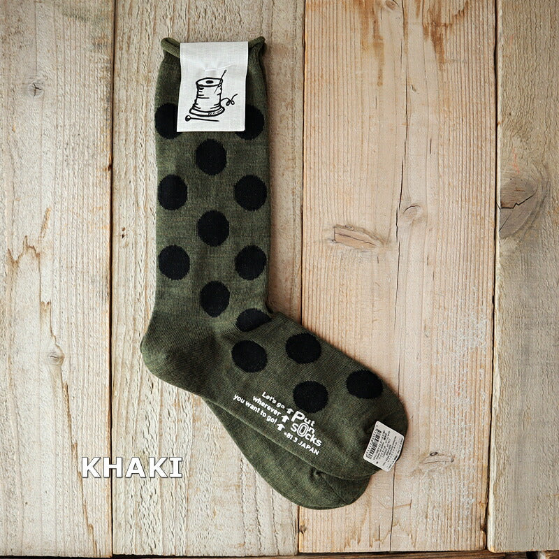 Put on socks(プットオンソックス)"Hopscotch"ホップスコッチ メリノウール ドットソックス(6 COLOR)【ニュージーランドメリノ 防縮 暖か 温活 冷えとり】【日本製】