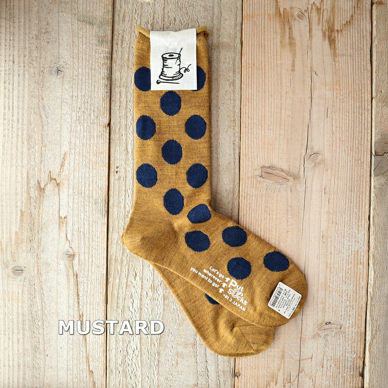 Put on socks(プットオンソックス)"Hopscotch"ホップスコッチ メリノウール ドットソックス(6 COLOR)【ニュージーランドメリノ 防縮 暖か 温活 冷えとり】【日本製】