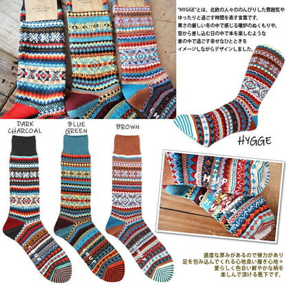 CHUP(チュプ)"HYGGE(ヒュッゲ)"【2022-23年秋冬☆数量限定生産】【日本製/MADEIN JAPAN】フェアアイル柄ソックス(3色)【再入荷無し/コーマ綿/丈夫/ノルディック柄/メンズ/レディース/海外人気】