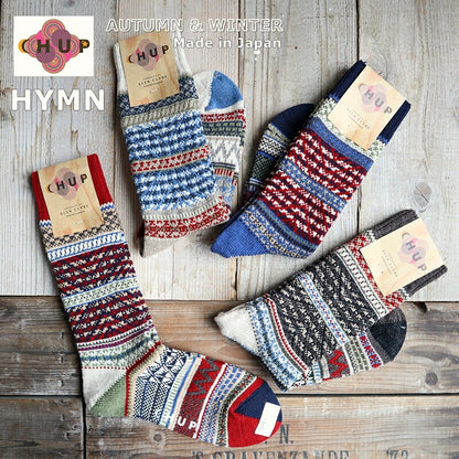 CHUP(チュプ)"HYMN(ヒム)" ウールソックス(4色)【2024-25年秋冬☆数量限定生産】【日本製 MADEIN JAPAN】【再入荷無し 丈夫 フェアアイル柄 ノルディック柄 2サイズ 海外人気】