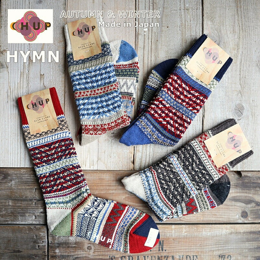 CHUP(チュプ)"HYMN(ヒム)" ウールソックス(4色)【2024-25年秋冬☆数量限定生産】【日本製 MADEIN JAPAN】【再入荷無し 丈夫 フェアアイル柄 ノルディック柄 2サイズ 海外人気】