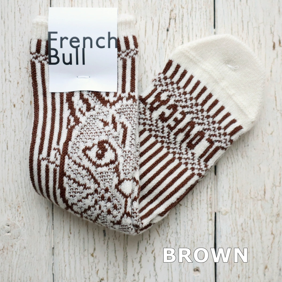 French Bull(フレンチブル)No.11-24266 アイラブキャットソックス(4色)【レディース 靴下 25-26年秋冬 ネコへの愛情を表現 ジャガード編み 柔らかいウール 厚手 贈り物に 防縮ウール 日本製】