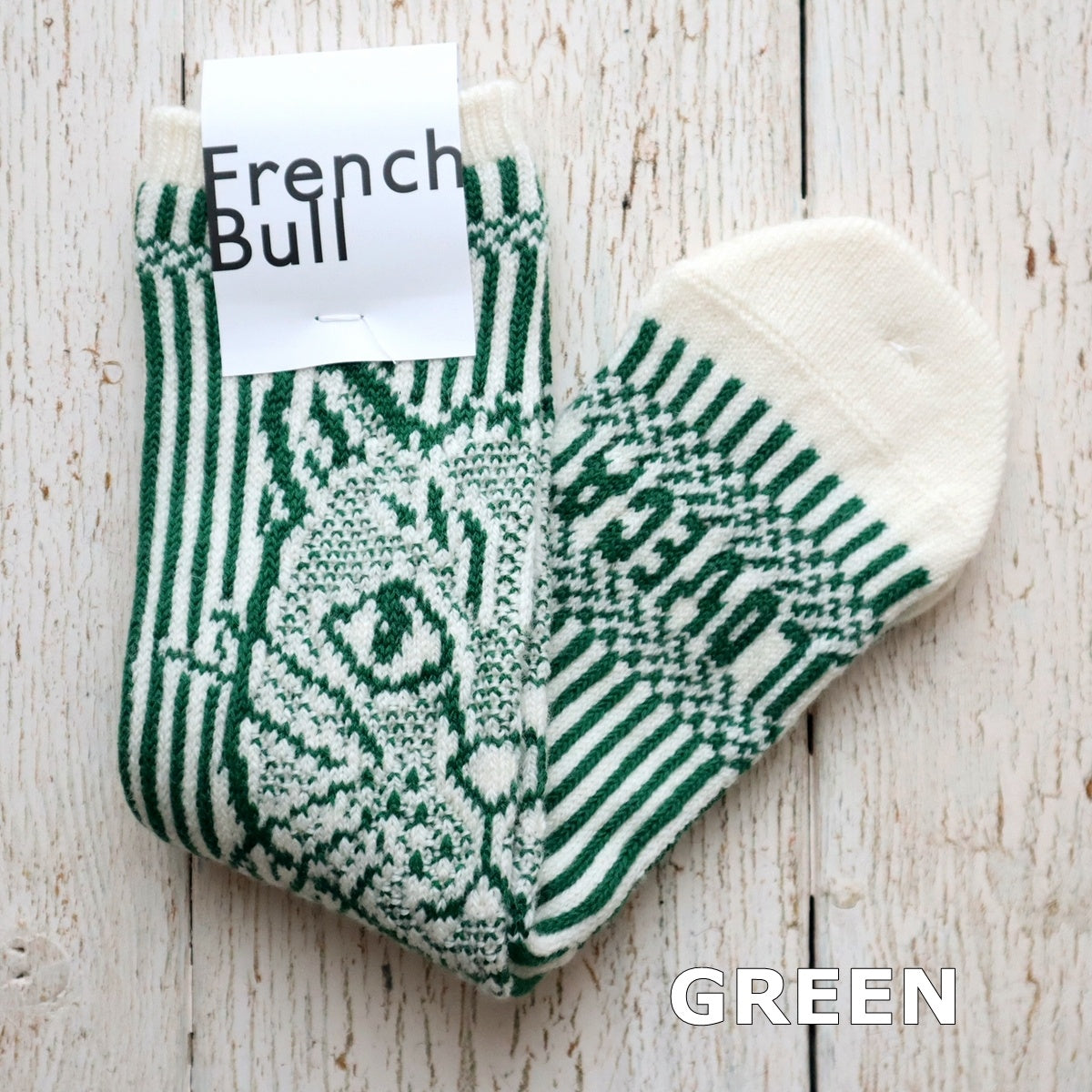 French Bull(フレンチブル)No.11-24266 アイラブキャットソックス(4色)【レディース 靴下 25-26年秋冬 ネコへの愛情を表現 ジャガード編み 柔らかいウール 厚手 贈り物に 防縮ウール 日本製】