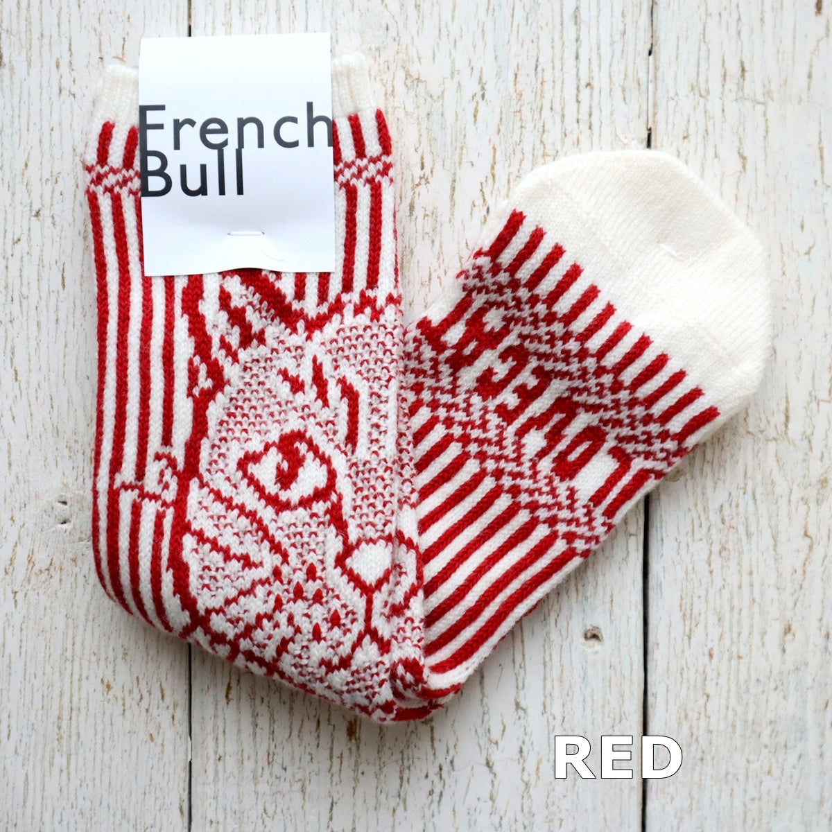 French Bull(フレンチブル)No.11-24266 アイラブキャットソックス(4色)【レディース 靴下 25-26年秋冬 ネコへの愛情を表現 ジャガード編み 柔らかいウール 厚手 贈り物に 防縮ウール 日本製】