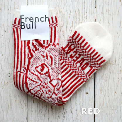 French Bull(フレンチブル)No.11-24266 アイラブキャットソックス(4色)【レディース 靴下 25-26年秋冬 ネコへの愛情を表現 ジャガード編み 柔らかいウール 厚手 贈り物に 防縮ウール 日本製】