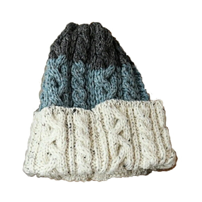 HIGHLAND 2000(ハイランド2000) BW016 ARAN BOB CAP 3 COLOR BLOCK(5 color)【MADE IN ENGLAND】【男女兼用】【ウェイカオリジナルカラー ブリティッシュウール ワッチキャップ 正規品】