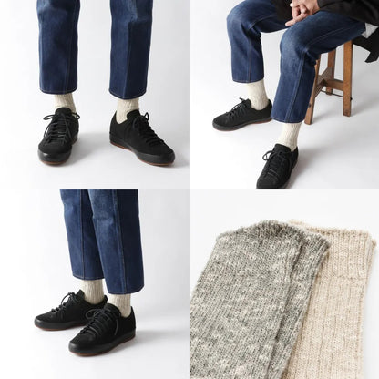 Jake(ジェイク)【Men's レディース大きめ】French Bull フレンチブル No.09-0011 グラハムソックス(2色)【靴下 日本製 綿麻 スラブ 無地 冷えとり 汗取り 重ね履き 暖かい 綿靴下】
