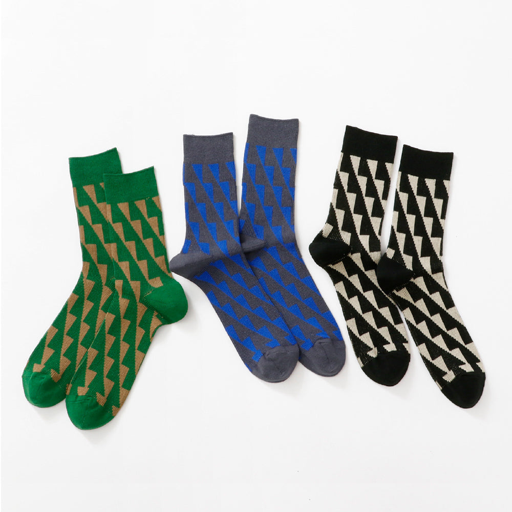 Jake ジェイク French Bull フレンチブル No.21-26101 スカーラソックス(3色) Mens 2026年春夏新作 宴 メンズ レディース大きめ 靴下 幾何学柄 ジャガード編み シルケットの綿糸 日本製【追跡メール便送料無料】
