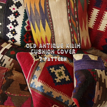KILIM(キリム)オールドキリム クッションカバー クッション中身(中材)付き☆(7柄)【1点物/クッションケース/インテリア雑貨/ナバホ柄/ネイティブ柄/ウール/毛綿/手作り/HAND MADE】【送料無料！】