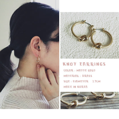 【2024-25年秋冬新作☆数量限定生産！】THE RING DESIGN FACTORY "Knot" Pierced earrings ノット(結び目)デザインピアス 【結び目がポイント マットな質感 キズが目立ちにくい ギフト】
