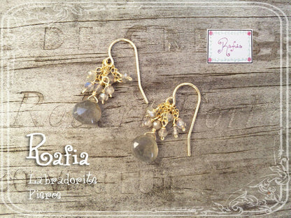 Rafia(ラフィア)Labradorite(ラブラドライト)ピアス(アクセサリー/ジュエリー)【天然石】【パワーストーン】【数量限定】【MADE IN USA】【送料無料】