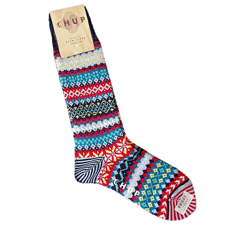 CHUP(チュプ)"LAMPO(ランポ)"フェアアイル柄ソックス(3色)【数量限定生産】【日本製 MADEIN JAPAN】【再入荷無し コーマ綿 丈夫 ノルディック柄 S M メンズ レディース】