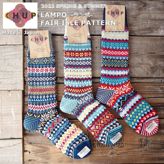 CHUP(チュプ)"LAMPO(ランポ)"フェアアイル柄ソックス(3色)【数量限定生産】【日本製 MADEIN JAPAN】【再入荷無し コーマ綿 丈夫 ノルディック柄 S M メンズ レディース】