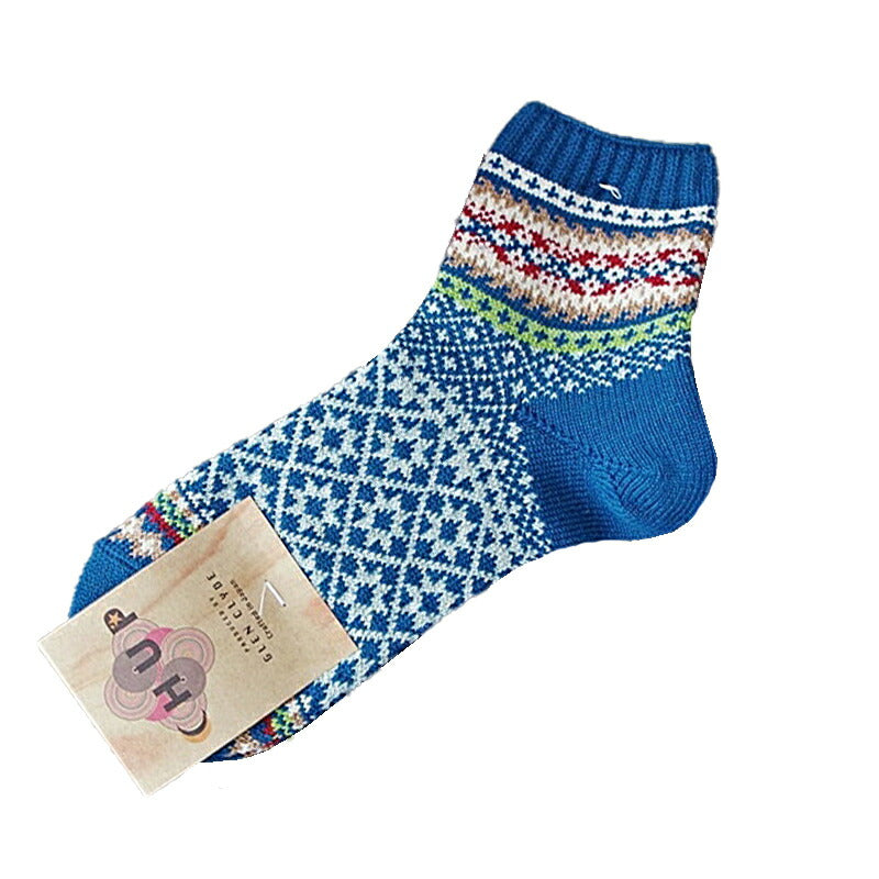 CHUP(チュプ)"LEDAS(レァ-ダス)"フェアアイル柄ソックス(3色)【数量限定生産】【日本製】【再入荷無し コーマ綿 丈夫 ナバホ柄 インディアン柄 S M メンズ レディース】