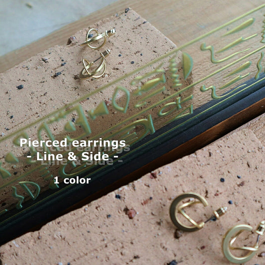 【数量限定生産！】THE RING DESIGN FACTORY "Line & Side" Pierced earrings ライン＆サイド デザインピアス 【マットな質感 キズが目立ちにくい ギフト】