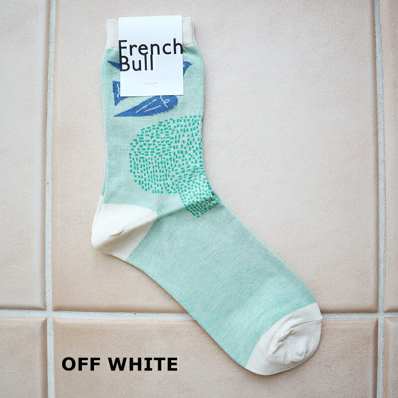 French Bull(フレンチブル)No.11-24130 リントゥソックス(3色)【2024年春夏新作☆数量限定生産！】【鳥と木のモチーフ/スーピマ綿/薄手/日本製】