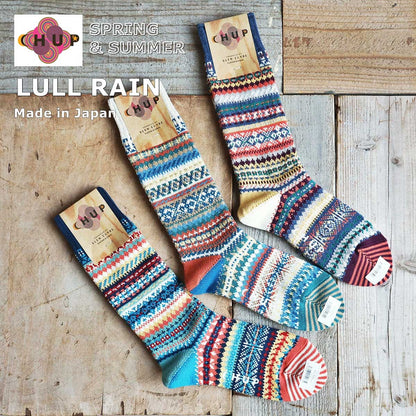 CHUP(チュプ) "LULL RAIN(ラルレイン)" ソックス(3色×2サイズ) 2026年春夏 数量限定生産 日本製 再入荷無し 丈夫 適度な厚み オーガニックコットン 中厚ソックス フェアアイル柄 ノルディック柄 ナバホ柄【追跡メール便送料無料】