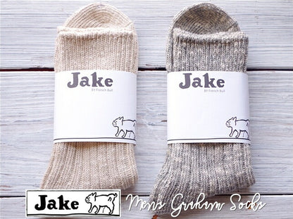 Jake(ジェイク)【Men's メンズ 紳士用】French Bull(フレンチブル)No.212-109 グラハムソックス(2色)【日本製】【綿麻 スラブ 無地】【冷えとり 汗取り 重ね履き 暖かい 綿靴下】