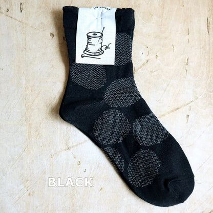 Put on socks(プットオンソックス)"mare 2nd"マール コットンリネンソックス(7 COLOR)【綿麻 波のようなギザギザ柄ドット ジャガード編み 素足より快適 クーラー冷房対策 ルームソックス 締め付けすぎない 冷えとり】【日本製/MADE IN JAPAN】