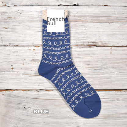 French Bull フレンチブル No.11-26123 マチネソックス(3色) 2026年春夏新作 宴 レディース 靴下 ガーランド 柄にはラメ糸を使用 シルケットの綿糸 日本製【追跡メール便送料無料】