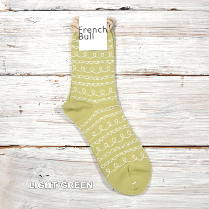 French Bull フレンチブル No.11-26123 マチネソックス(3色) 2026年春夏新作 宴 レディース 靴下 ガーランド 柄にはラメ糸を使用 シルケットの綿糸 日本製【追跡メール便送料無料】