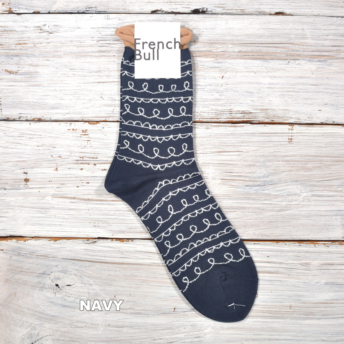 French Bull フレンチブル No.11-26123 マチネソックス(3色) 2026年春夏新作 宴 レディース 靴下 ガーランド 柄にはラメ糸を使用 シルケットの綿糸 日本製【追跡メール便送料無料】