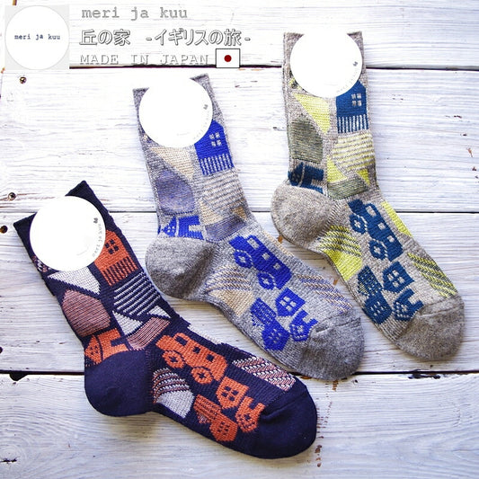 meri ja kuu(メリヤクー)＊☆数量限定！"丘の家" ソックス mj-18400(4色)【数量限定生産】