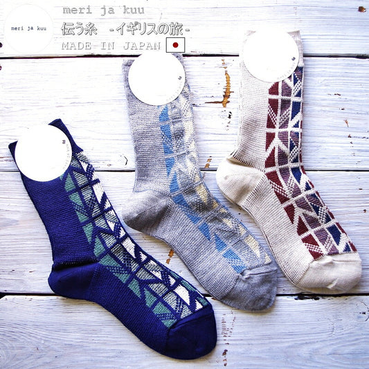 meri ja kuu(メリヤクー)☆数量限定！"伝う糸" パイルソックス mj-18408(3色)【数量限定生産】