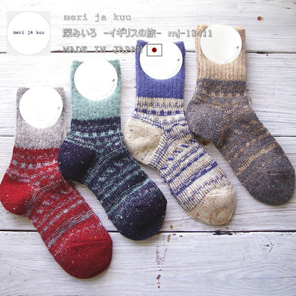 meri ja kuu(メリヤクー)＊2018春夏新作☆数量限定！"深みいろ" ソックス mj-18411(4色)【2018-19年秋冬☆数量限定生産】