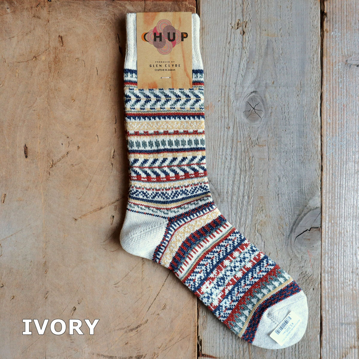 CHUP(チュプ) "MONTEZUMA WELL(モンテズマウェル)" ソックス(3色×1サイズ) 2026年春夏 数量限定生産 日本製 再入荷無し 丈夫 適度な厚み オーガニックコットン 中厚ソックス フェアアイル柄 ノルディック柄 ナバホ柄【追跡メール便送料無料】