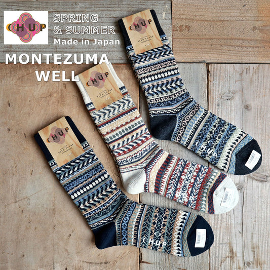 CHUP(チュプ) "MONTEZUMA WELL(モンテズマウェル)" ソックス(3色×1サイズ) 2026年春夏 数量限定生産 日本製 再入荷無し 丈夫 適度な厚み オーガニックコットン 中厚ソックス フェアアイル柄 ノルディック柄 ナバホ柄【追跡メール便送料無料】