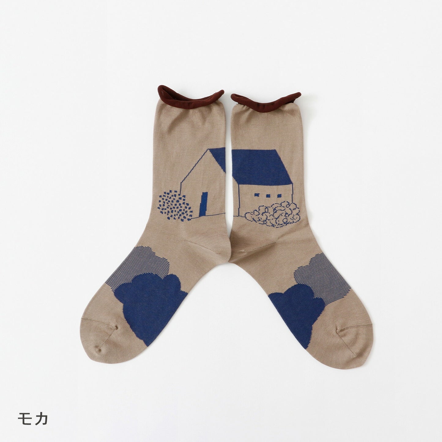 French Bull(フレンチブル)No.11-24258 ムイストソックス(3色)【24-25秋冬 家モチーフ シルケット綿 リンキング仕様 快適な履き心地 日本製】