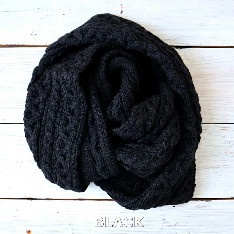 HIGHLAND 2000(ハイランド2000) ARAN ALPACA NECK SCARF(SNOOD)ネックウォーマー(4 color)【MADE IN ENGLAND】【ウェイカ限定カラー アルパカ混 ブリティッシュウール 手洗いOK 正規品】