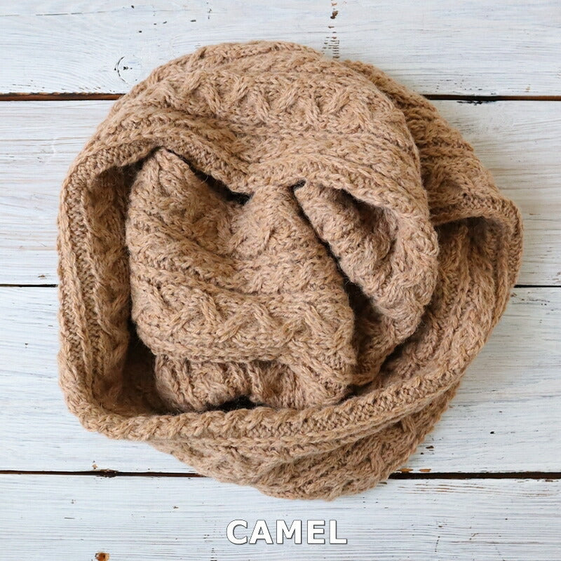 HIGHLAND 2000(ハイランド2000) ARAN ALPACA NECK SCARF(SNOOD)ネックウォーマー(4 color)【MADE IN ENGLAND】【ウェイカ限定カラー アルパカ混 ブリティッシュウール 手洗いOK 正規品】