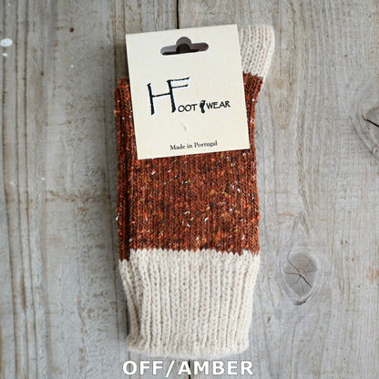 H FOOTWEAR(エイチフットウェア) "NEP(ネップ)"ウールミックス バイカラーソックス(9色)【MADE IN PORTUGAL ポルトガル製】【ウール 肉厚 暖か 防寒】【レディース メンズ ユニセックス】
