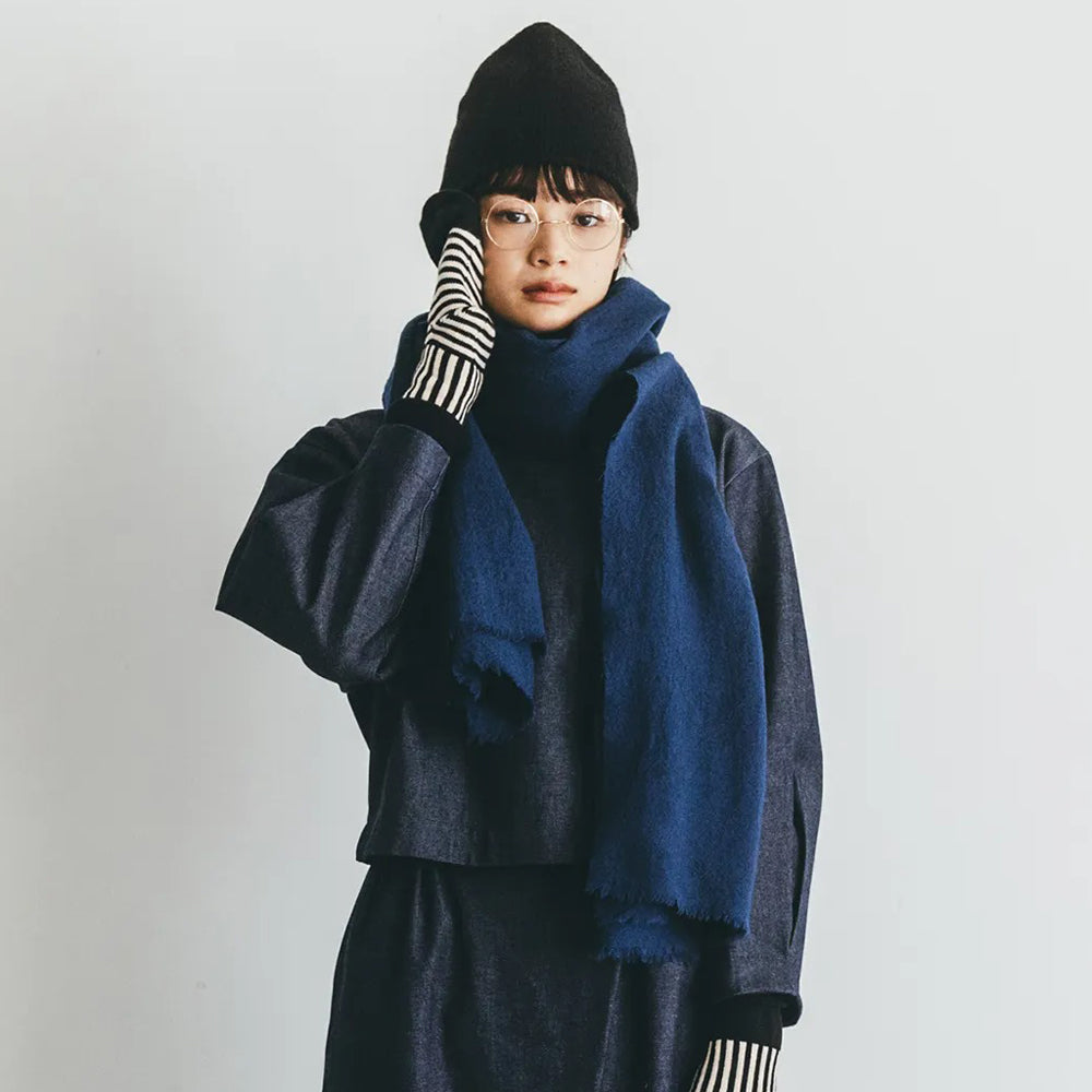 French Bull(フレンチブル)No.17-23204 ナイトスカイストール(5色) 【ウォッシュ加工 ウールガーゼ 限定色 ショール 防寒 冷えとり 冷房・日焼け対策】【ウール100％ 日本製】