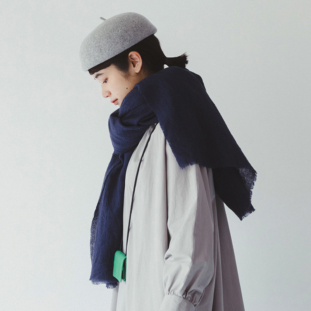 French Bull(フレンチブル)No.17-23204 ナイトスカイストール(5色) 【ウォッシュ加工 ウールガーゼ 限定色 ショール 防寒 冷えとり 冷房・日焼け対策】【ウール100％ 日本製】