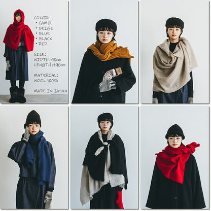 French Bull(フレンチブル)No.17-23204 ナイトスカイストール2024-25AW(5色) 【ウォッシュ加工 ウールガーゼ 限定色 ショール 防寒 冷えとり 冷房・日焼け対策】【ウール100％ 日本製】