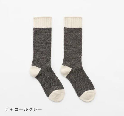 French Bull(フレンチブル)  No.01-0212 ノルディックソックス(4色)【カシミア ウール 配色 バイカラー ネップ糸 無地 暖かい 冷え取り 日本製】