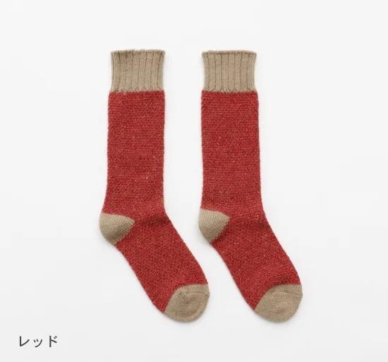 French Bull(フレンチブル)  No.01-0212 ノルディックソックス(4色)【カシミア ウール 配色 バイカラー ネップ糸 無地 暖かい 冷え取り 日本製】